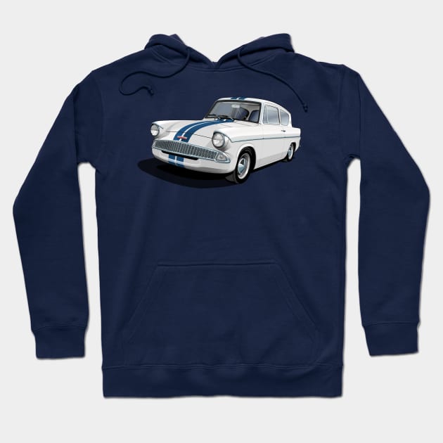 Ford Anglia in white Hoodie by candcretro